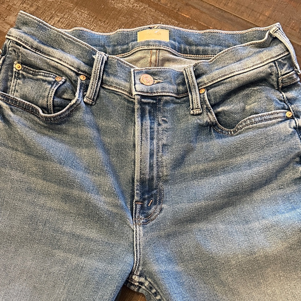 MOTHER High Rise Light Blue Jeans